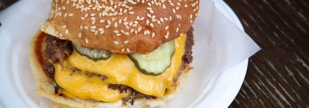 A burger from Wild Heaven Beer