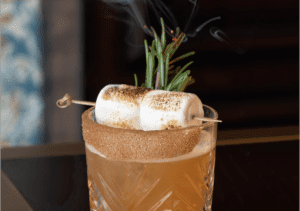 An image of a Bourbon Campfire Cider cocktail!