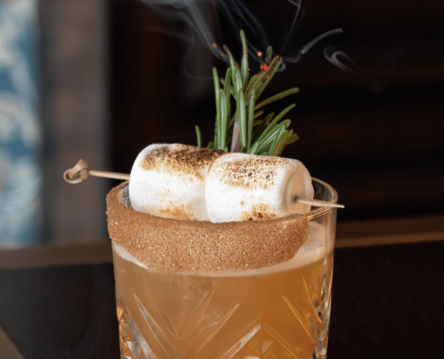 An image of a Bourbon Campfire Cider cocktail!